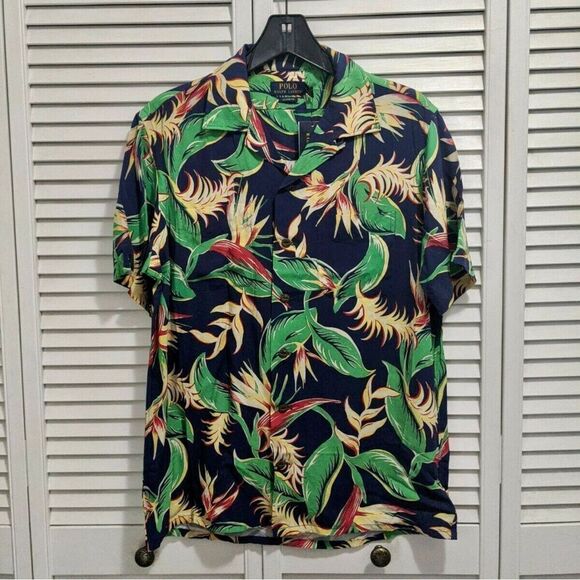 Polo Ralph Lauren Men’s Shirt Size Medium Floral Hawaiian Tropical Classic Fit